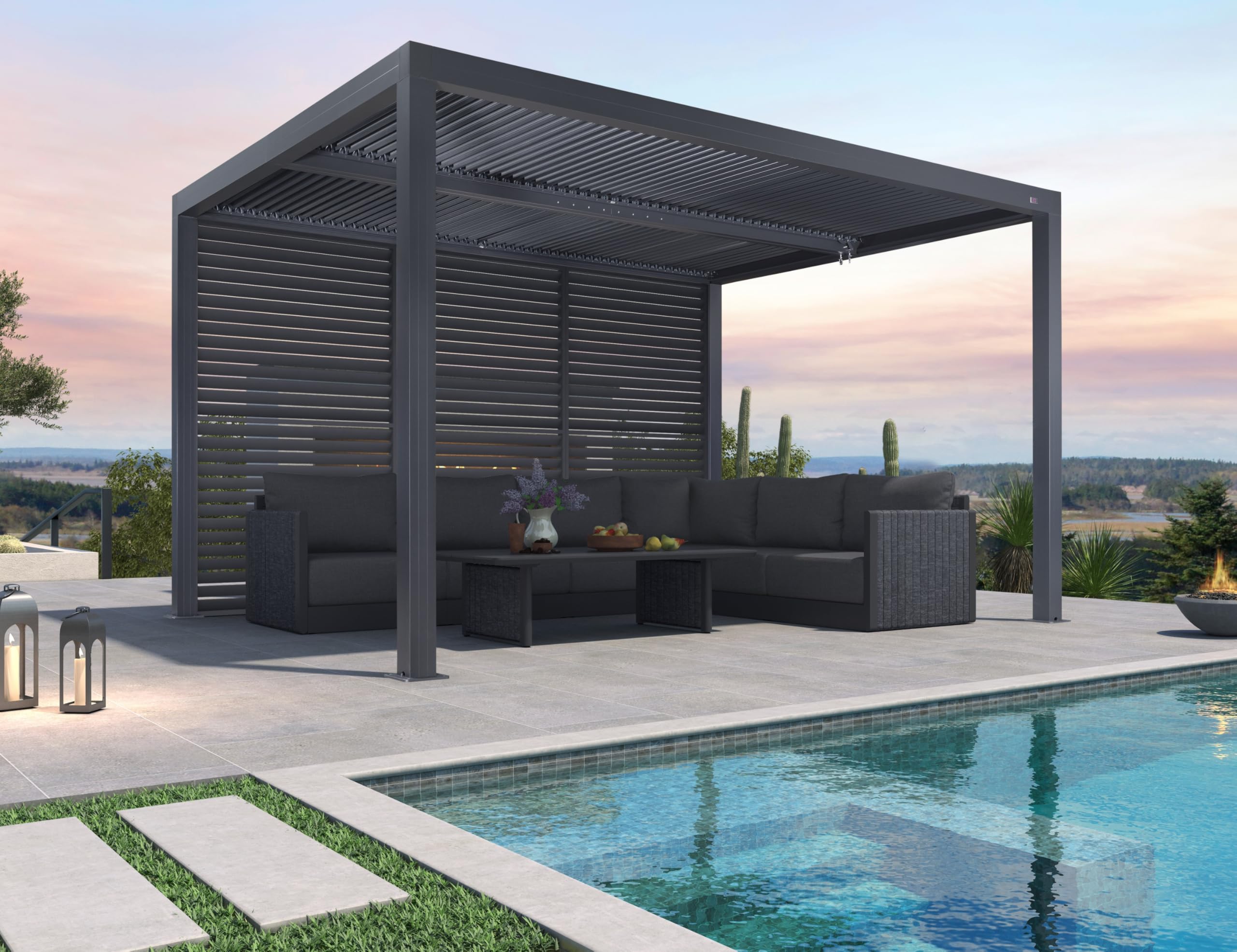 Amazon.com: PURPLE LEAF Louvered Pergola 94AS 11' x 13' Outdoor