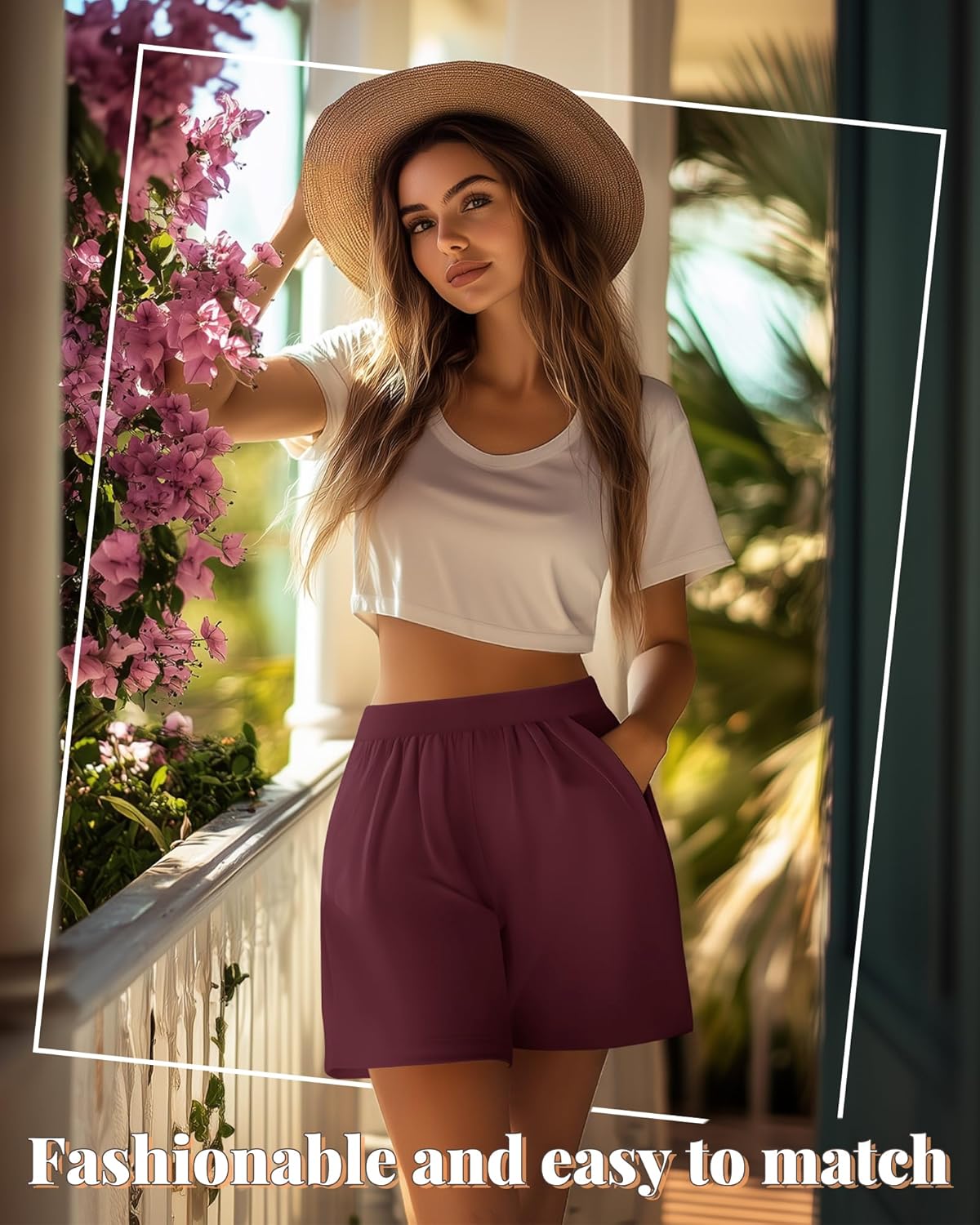 Huukeay 3 Pack Women's Sweat Shorts, Casual Summer Elastic High Waist Athletic Short Lounge Comfy Gym Sweatshorts with Pocket - Image 5