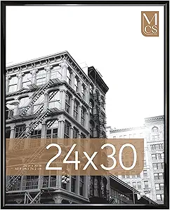 MCS Trendsetter 24x30 Poster Frame Black High-Gloss, Vertical & Horizontal Wall Hanging Large Picture Frame for Photos, Posters & Art Prints (1-Pack)