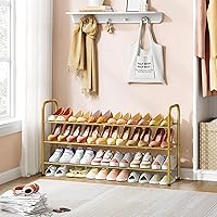 Vista 6 de Hoctieon 3 Tier Mesh Style Shoe Rack, Entryway Shoe Shelf, Shoe Storage Organizer, Shoe Rack for Closet, Space Save for Bathroom, Garage, Hallway