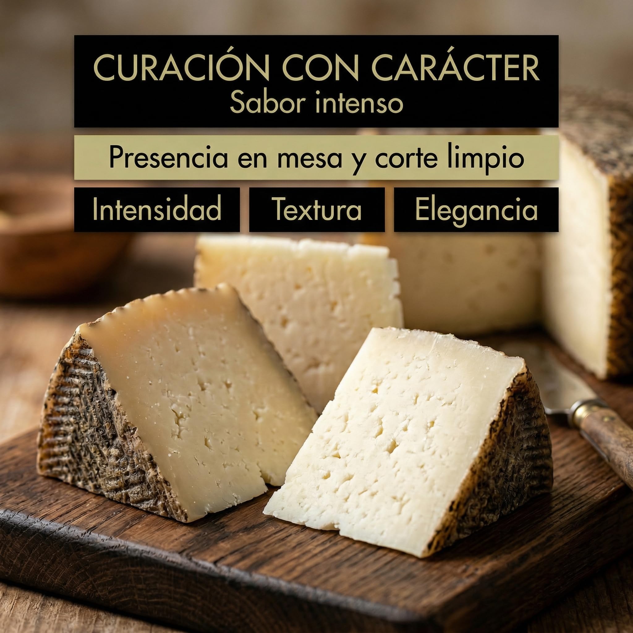SABE A SABAS Queso Curado Mezcla Manchego Picantito 1,5 Kg Leche Cruda Vaca Cabra Oveja Media Pieza Gourmet