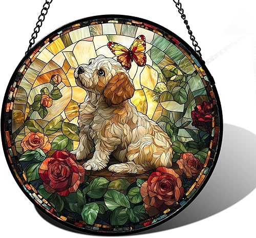 Miniatura 28 de Colgante de Vidrieras para Ventana - 5 Gatos en una Rama Atrapasol para Ventanas Puertas Decoración del Hogar y Navidad, Día de la Madre Día del