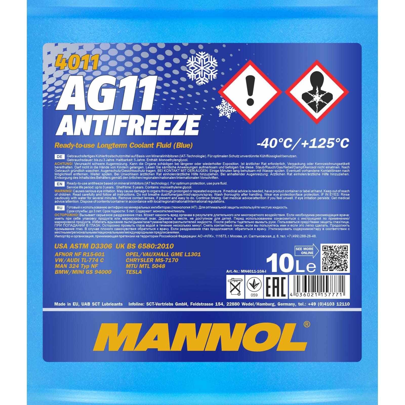 MANNOL MN4011-10 Antigel 10L Bleu