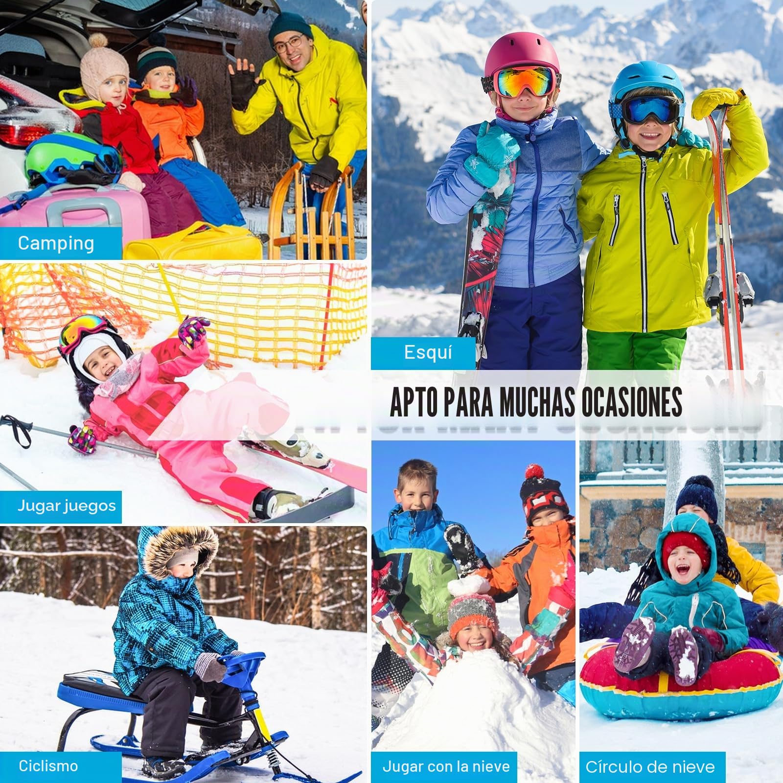 Pasamontañas Térmico Niños 4-13 Años, Invierno Multifunción Prueba de Viento Forro Polar Cálido Máscara de Esquí de Ciclismo Sombreros Gorro con Calentador de Cuello, Mascarilla para Niños Niñas