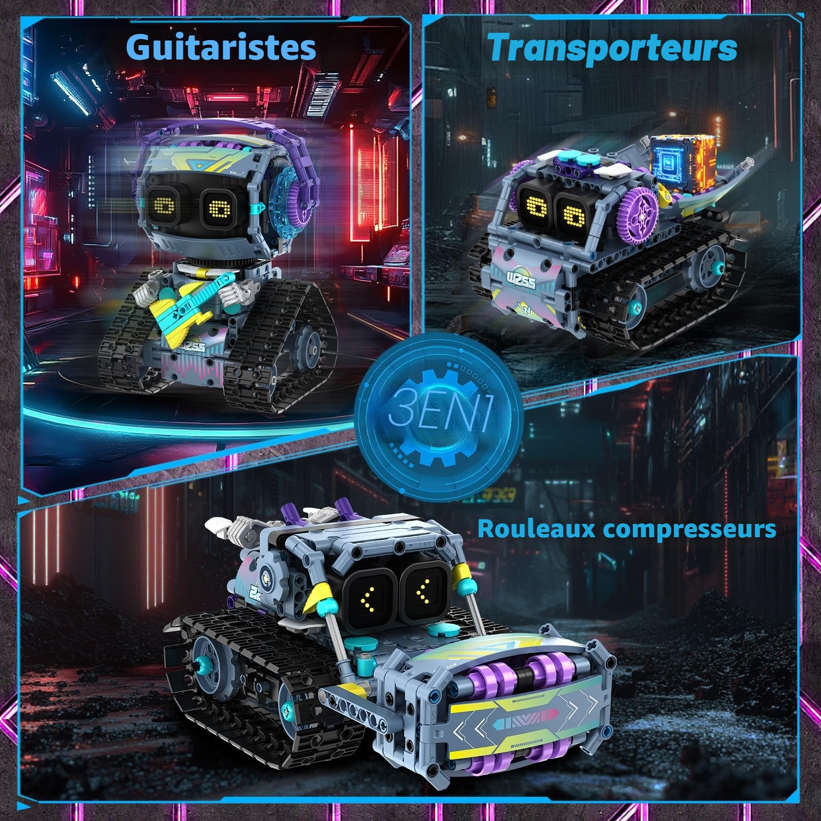Technic Robots Télécommandé pour Enfants, 3-en-1 STEM Robot de Course RC avec App Robot, Jouet de Construction programmable, Idées Cadeaux pour Garçons et Filles âgés de 8 à 12 Ans