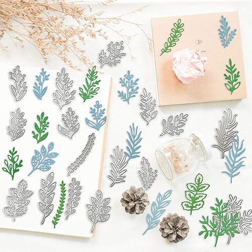 Miniatura 8 de 16 troqueles de metal para hacer tarjetas, juego de plantillas de estampado de hojas, plantillas de corte de acero al carbono para tarjetas de