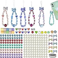 Vista 1 de SHUANGART Kit de 252 piezas de cadena de teléfono, abalorios para teléfono celular, juego de correa de muñeca con cuentas acrílicas surtidas