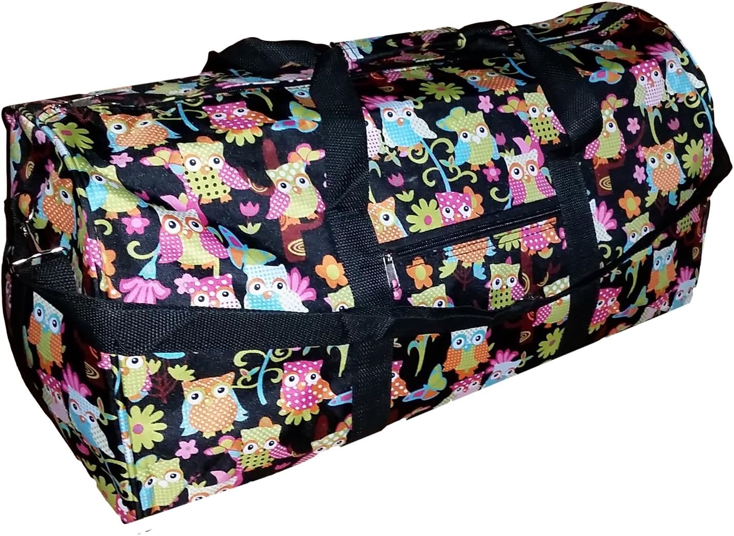21 in Print Duffle, Overnight, Carry on Bag with Outside Pocket and Shoulder Strap (Multi Owls)