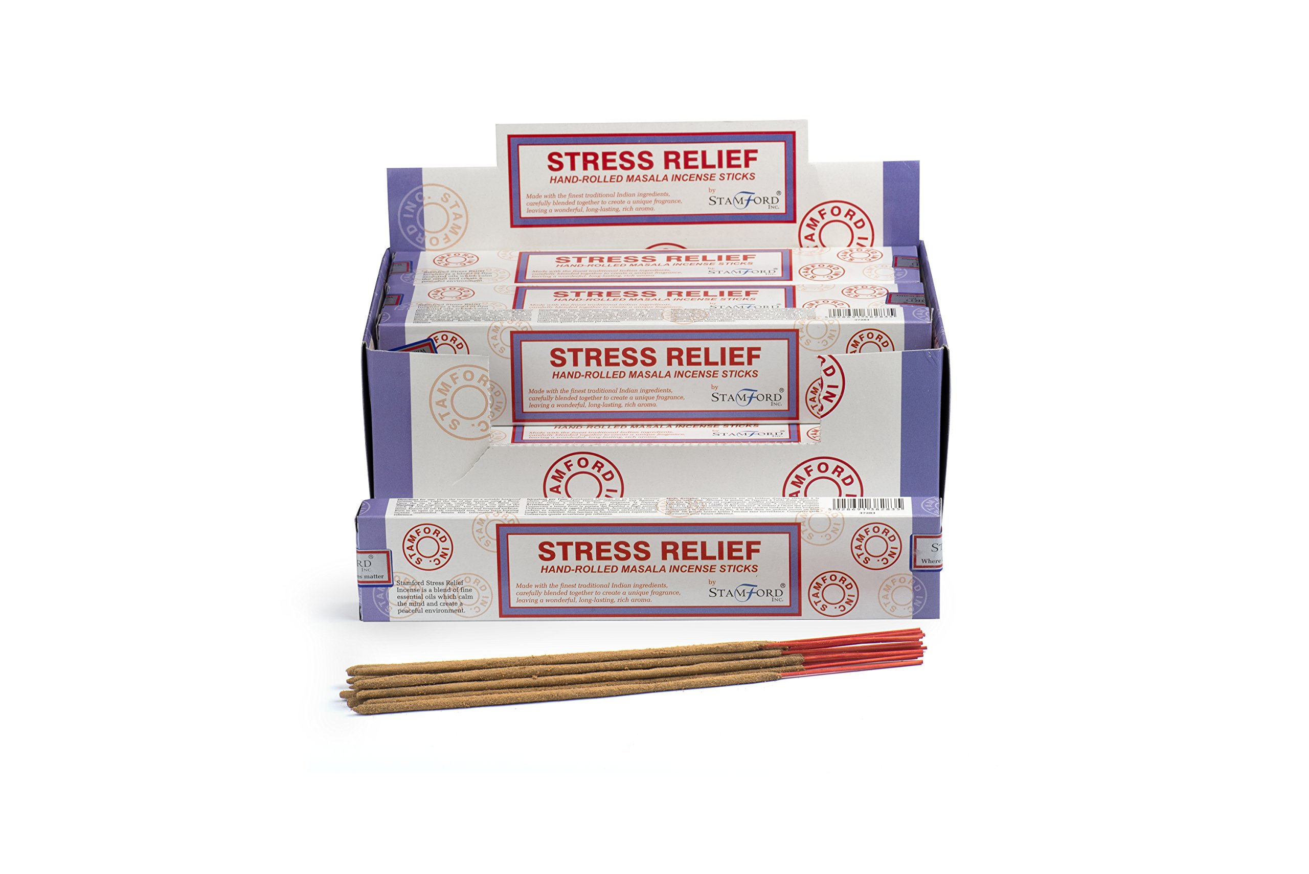 37283 Stress Relief Masala Incense, 15 Sticks x 12 Packs, One Size