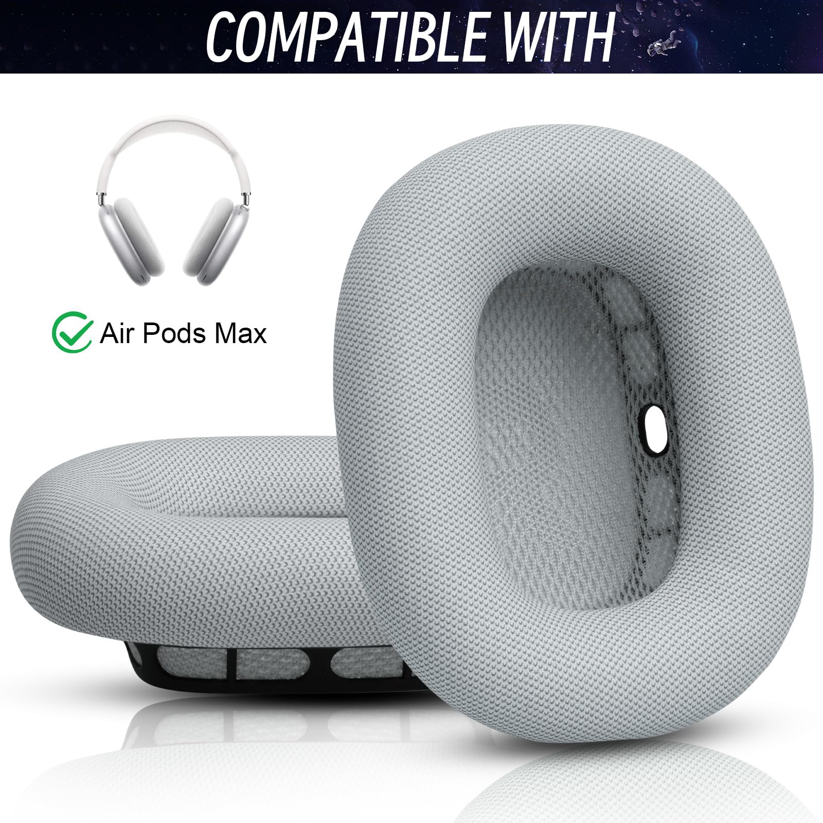 Coussinets De Remplacement Pour AirPods Max – Gris, Argent, Rose, Vert, Bleu – Confort Et Isolation Sonore - 8
