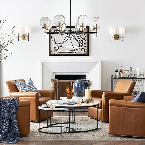 Miniatura 7 de Candelabro redondo con globo de vidrio (48 pulgadas de profundidad)