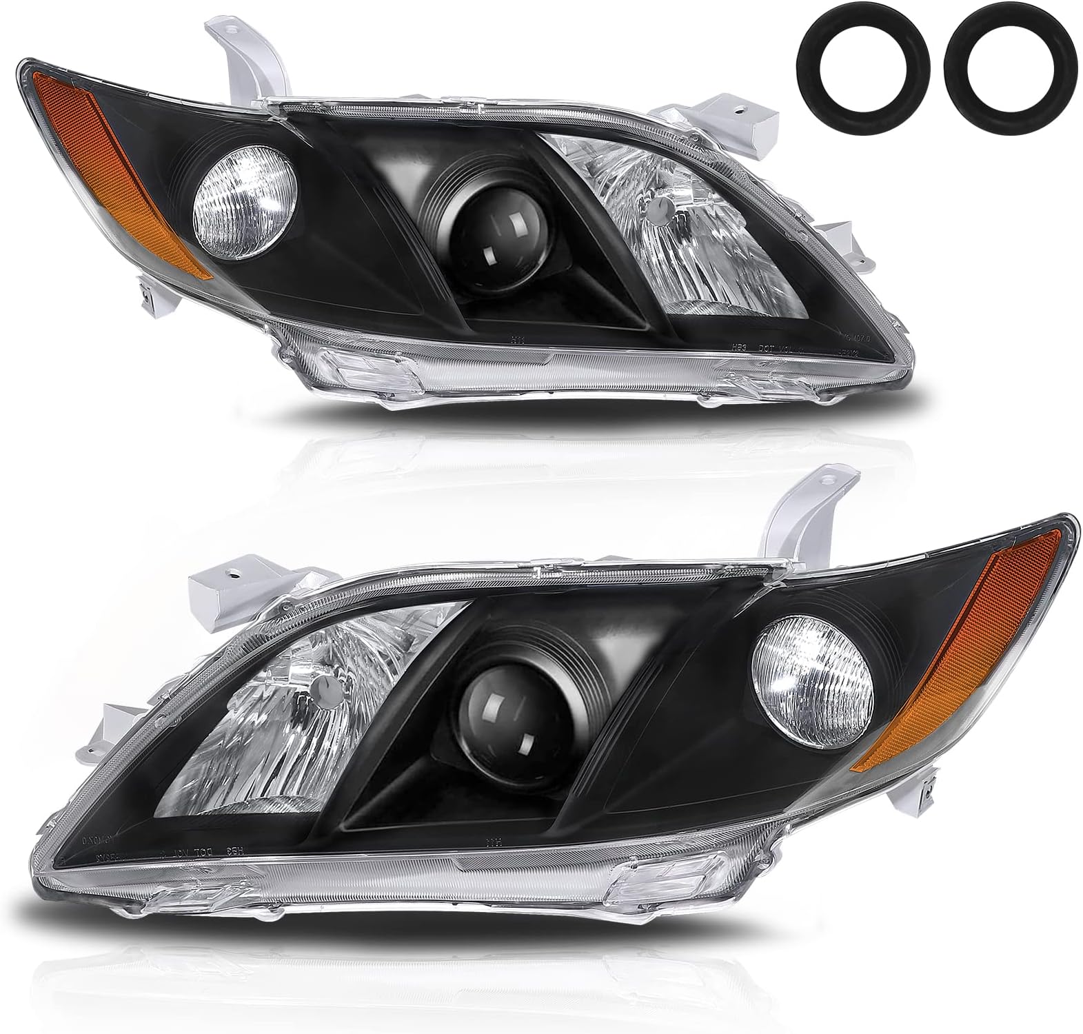 Headlight Assembly Compatible with 2007 2008 2009 07 08 09 Toyota Camry Passenger and Driver Side