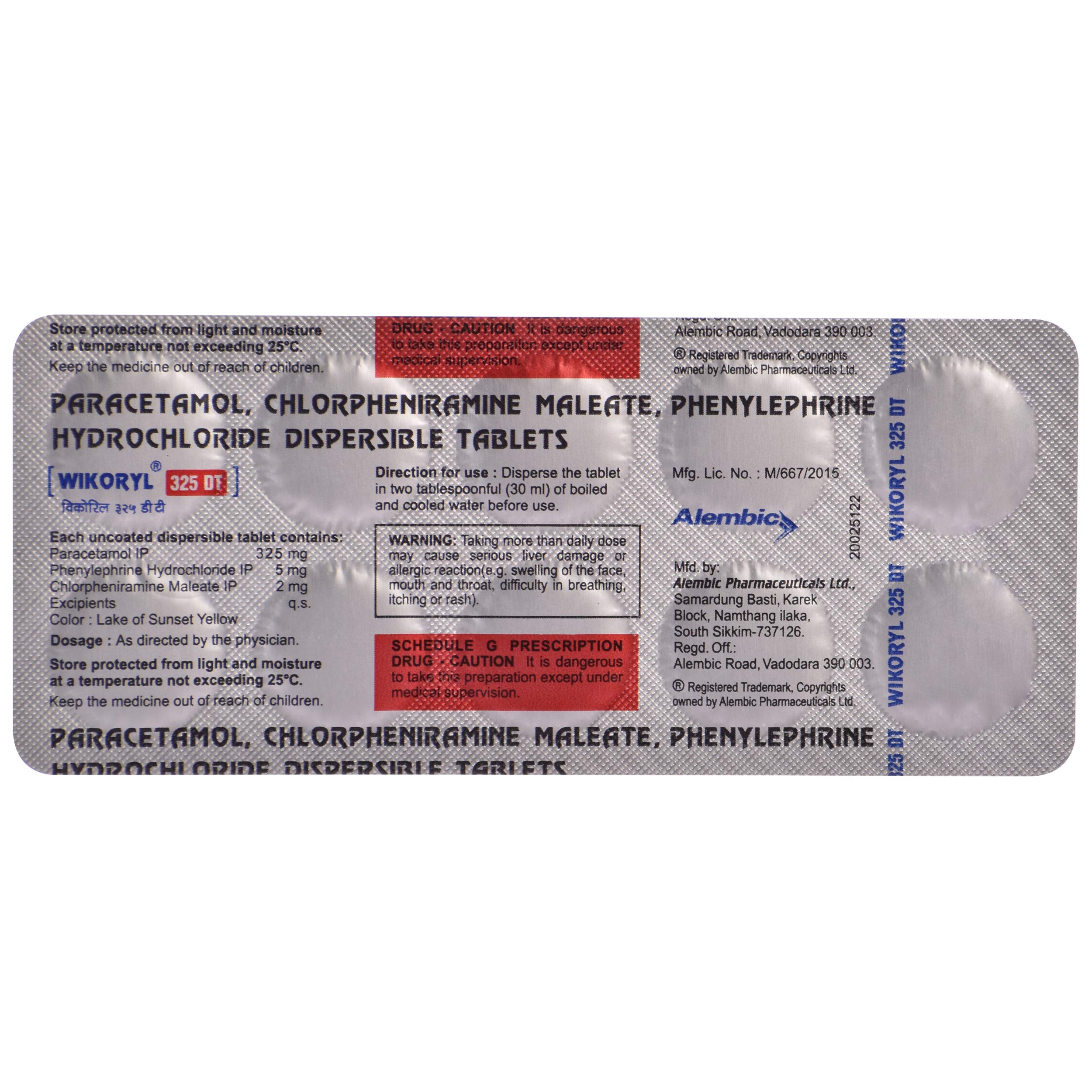 Wikoryl 325 DT - Strip of 10 Tablets : Amazon.in: Health & Personal Care