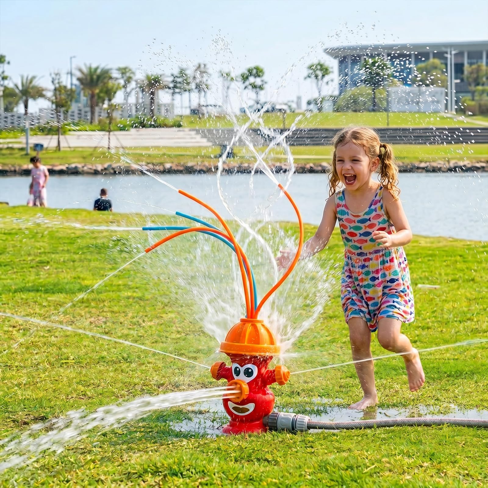 2 in 1 Sprinkler for Kids,Water Toys for Kids Outdoor Garden with Tubes