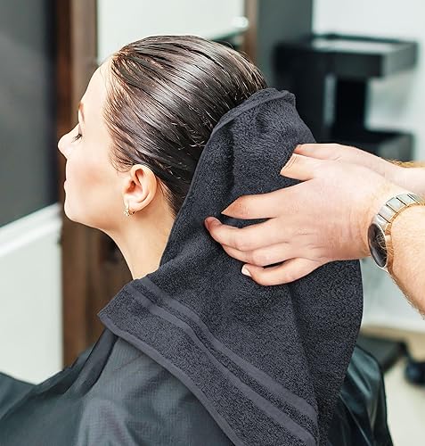 Miniatura 3 de Utopia Towels Toallas de algodón a prueba de blanqueador (16 x 27 pulgadas)  Toalla de mano de gimnasio segura con blanqueador (paquete de 24, gris