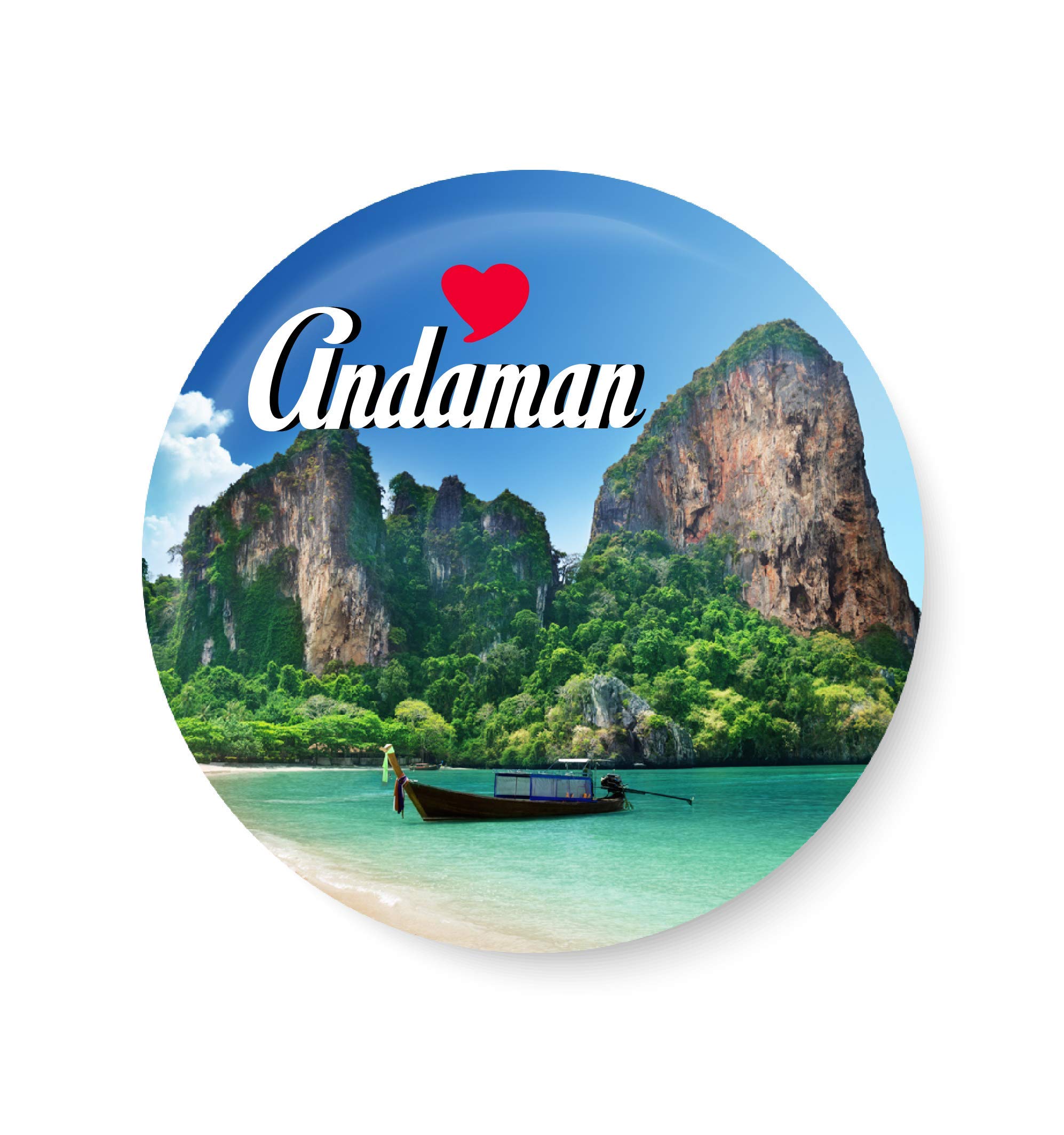Love Andaman I Souvenir l Travel I Fridge Magnet (Metal, Multicolour, 75mm)-image-36