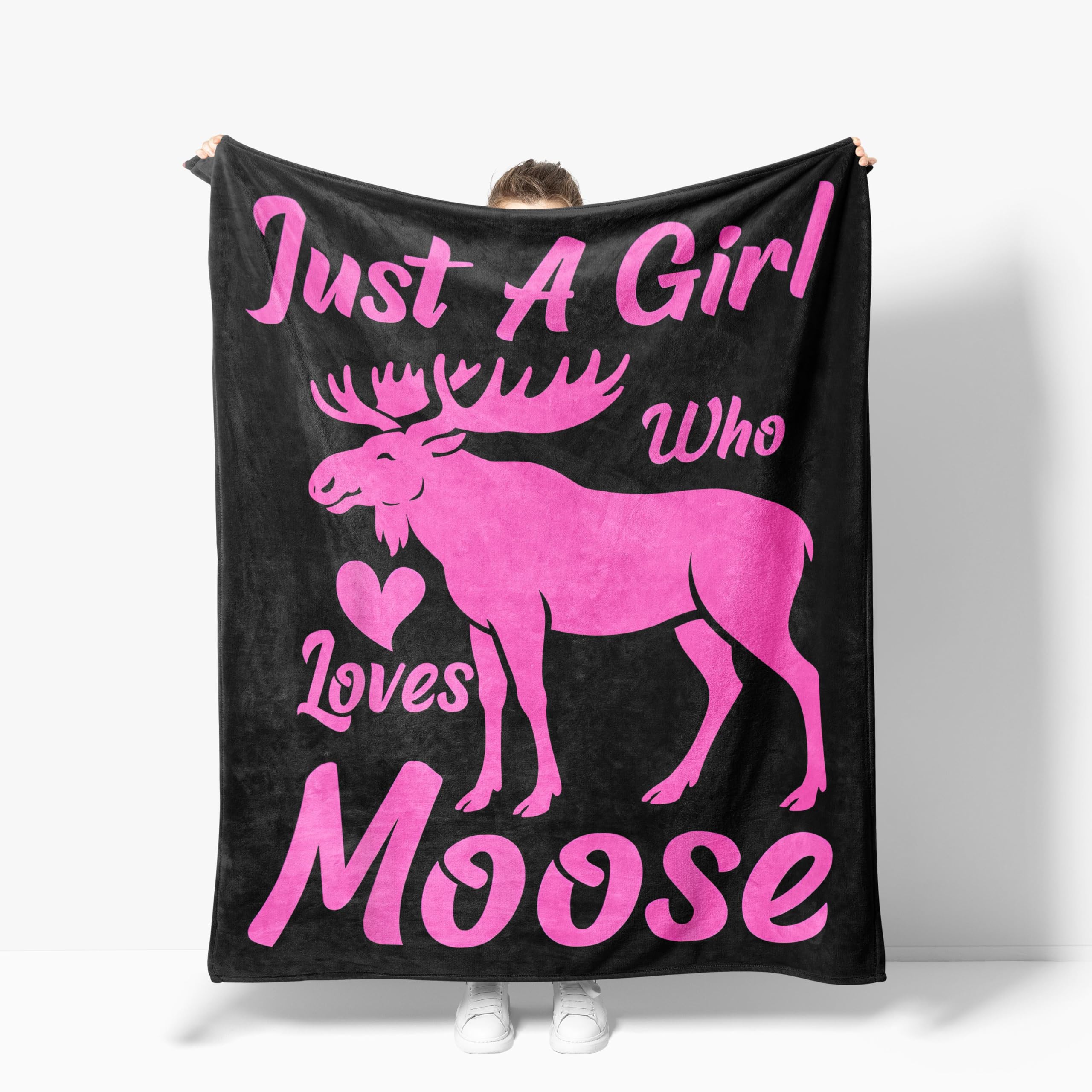 Moose Throw Blanket Soft Warm Cozy Animal Blankets Fuzzy Plush Fleece Moose Blanket Gifts for Couch Bed Sofa Home Decor 40''X50''