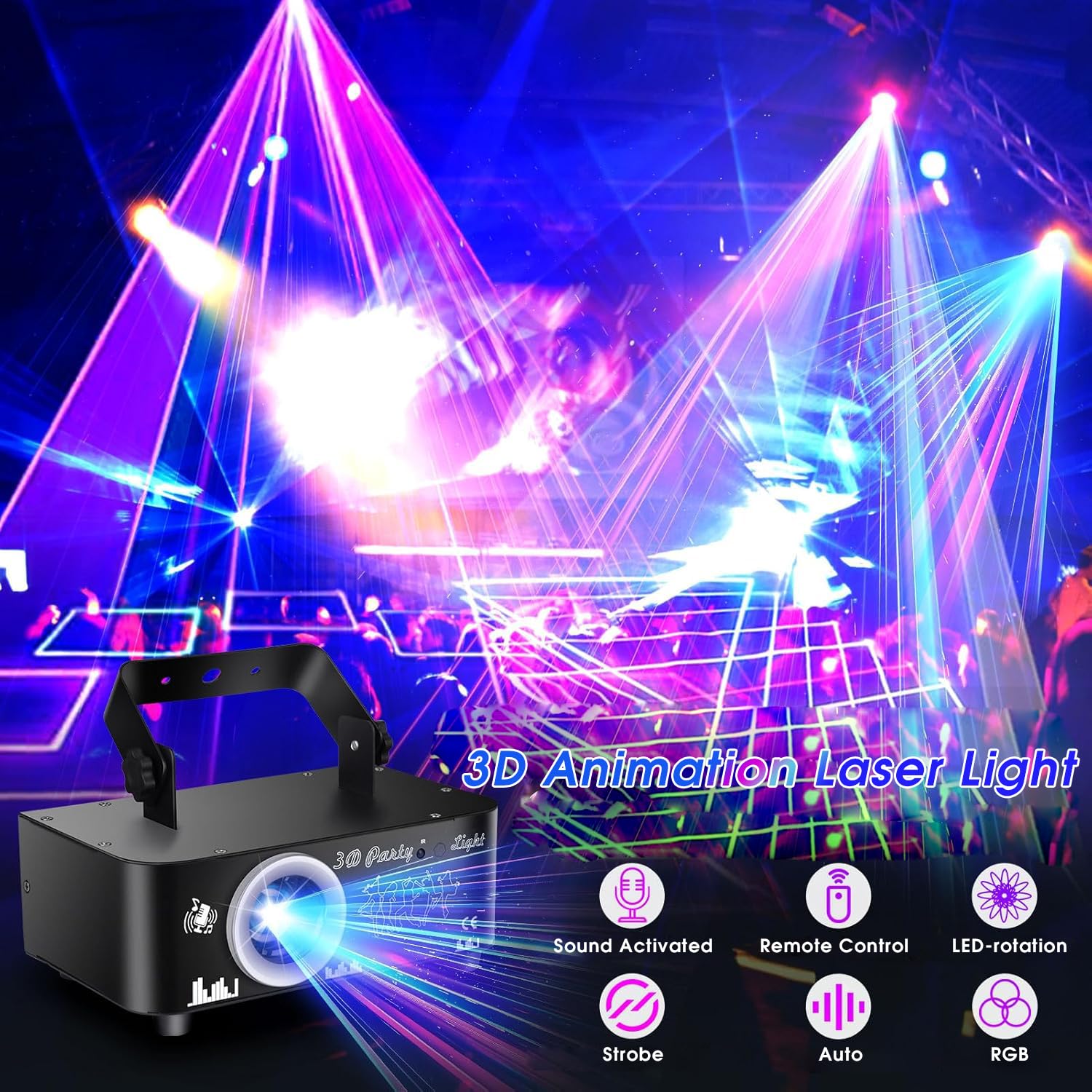 PAIFIEVD DJ Laser Lights Professional - 200+ 3D RGB Animation