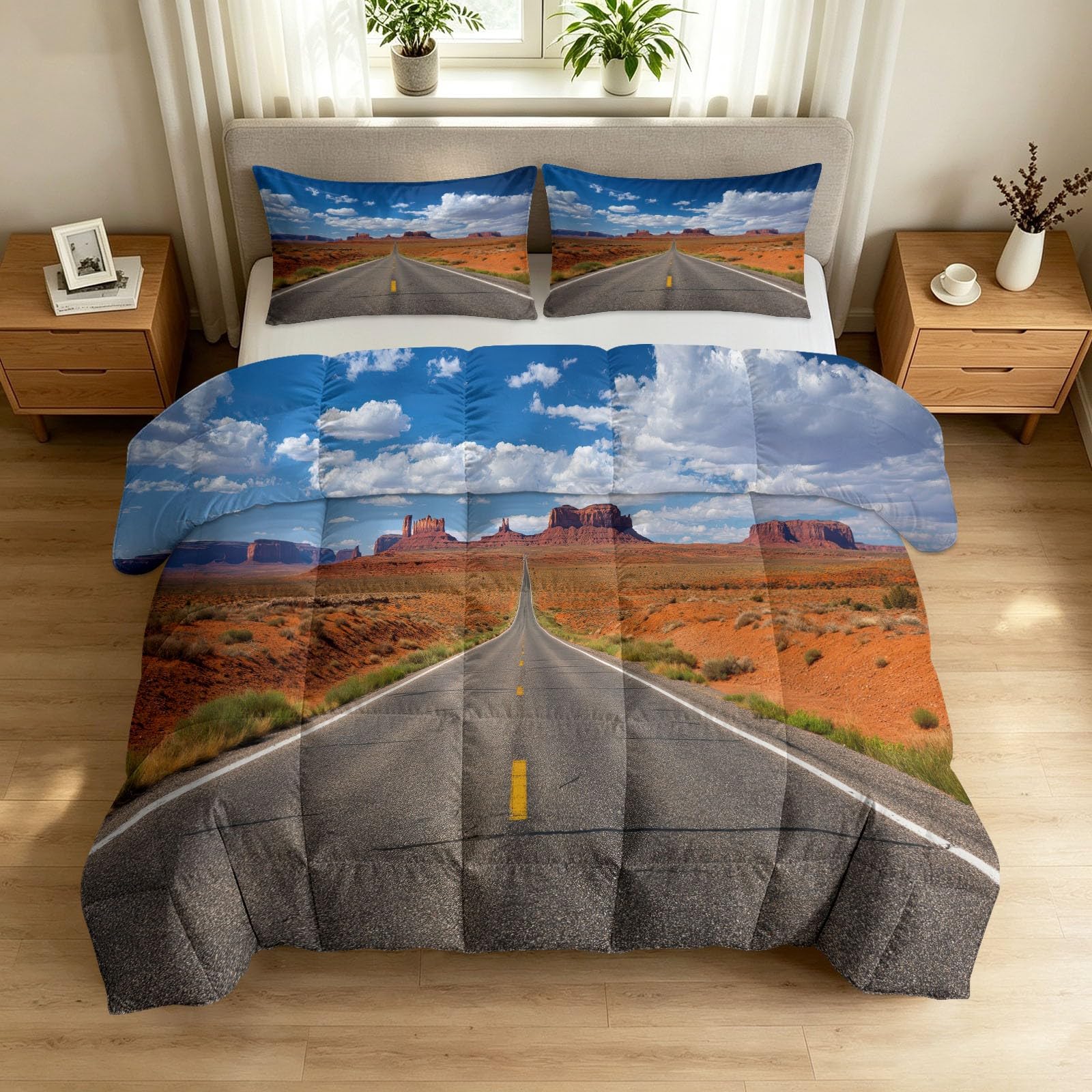 Couette sans housse 220x240 cm bleu pour lit 2 personnes avec ses taies