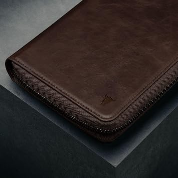 TORRO Premium Leather Family Travel Wallet, RFID Blocking Travel Organizer, Family Passport Holder for 4 Passports, Travel Documents and Cards (Dark Brown)