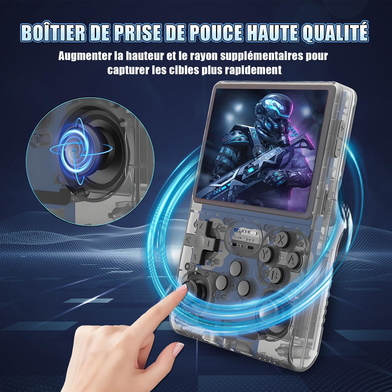 Console de Jeu Portable R40S Pro avec 30000+ Jeux Classiques HD, écran IPS de 3,5 Pouces, 45+ émulateurs, Batterie 3800 mAh, Console vidéo rétro Portable 256 Go, Noir (Noir)