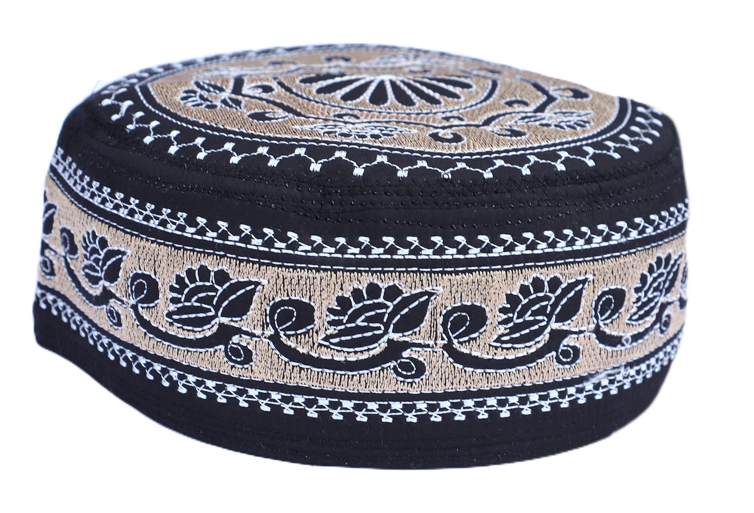 Kufi Men's Unisex Skull Cap Women's Designer Solid Hat with Hand Embroidery Kufi Caps Knitted Beanie Summer Headwear