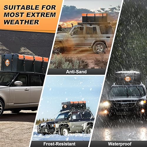 Miniatura 7 de Sailnovo Portaequipajes para techo de automóvil, 20 cúbicos, impermeable, suave, incluye alfombrilla antideslizante, 6 ganchos de puerta, bolsa de