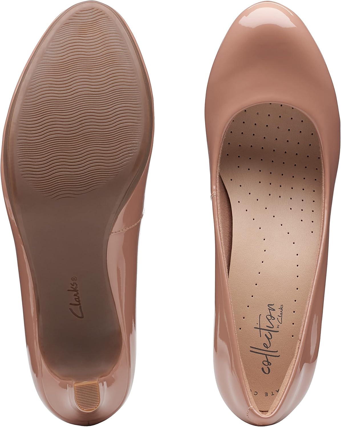 Clarks Women's Adriel Viola Dress Pump 10 Praline Synthetic Patent