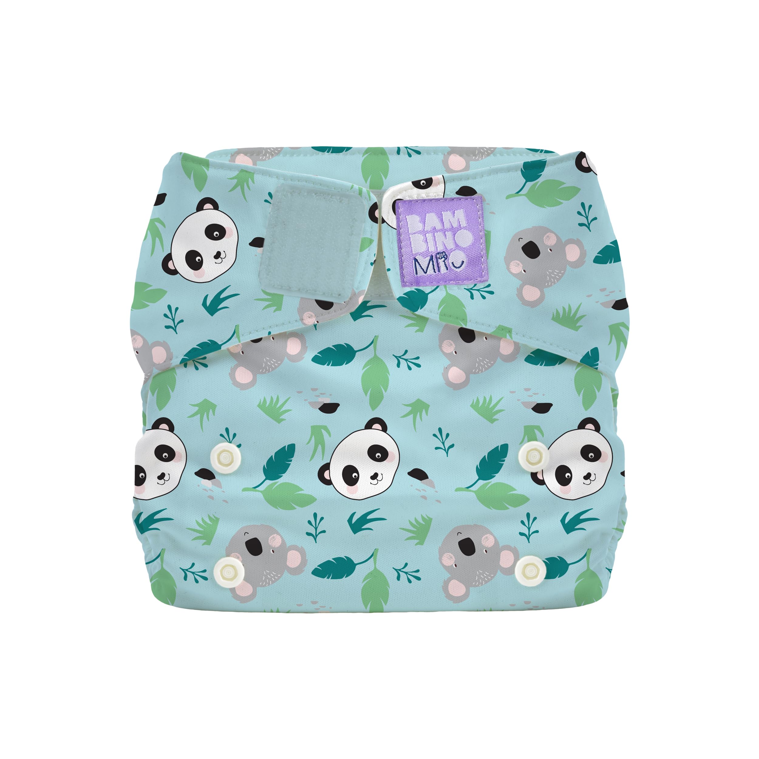 Bambino Mio, Miosolo All-in-One Reusable Nappy, Eco Chemical Free Cloth Nappy (Little Paws) One Size