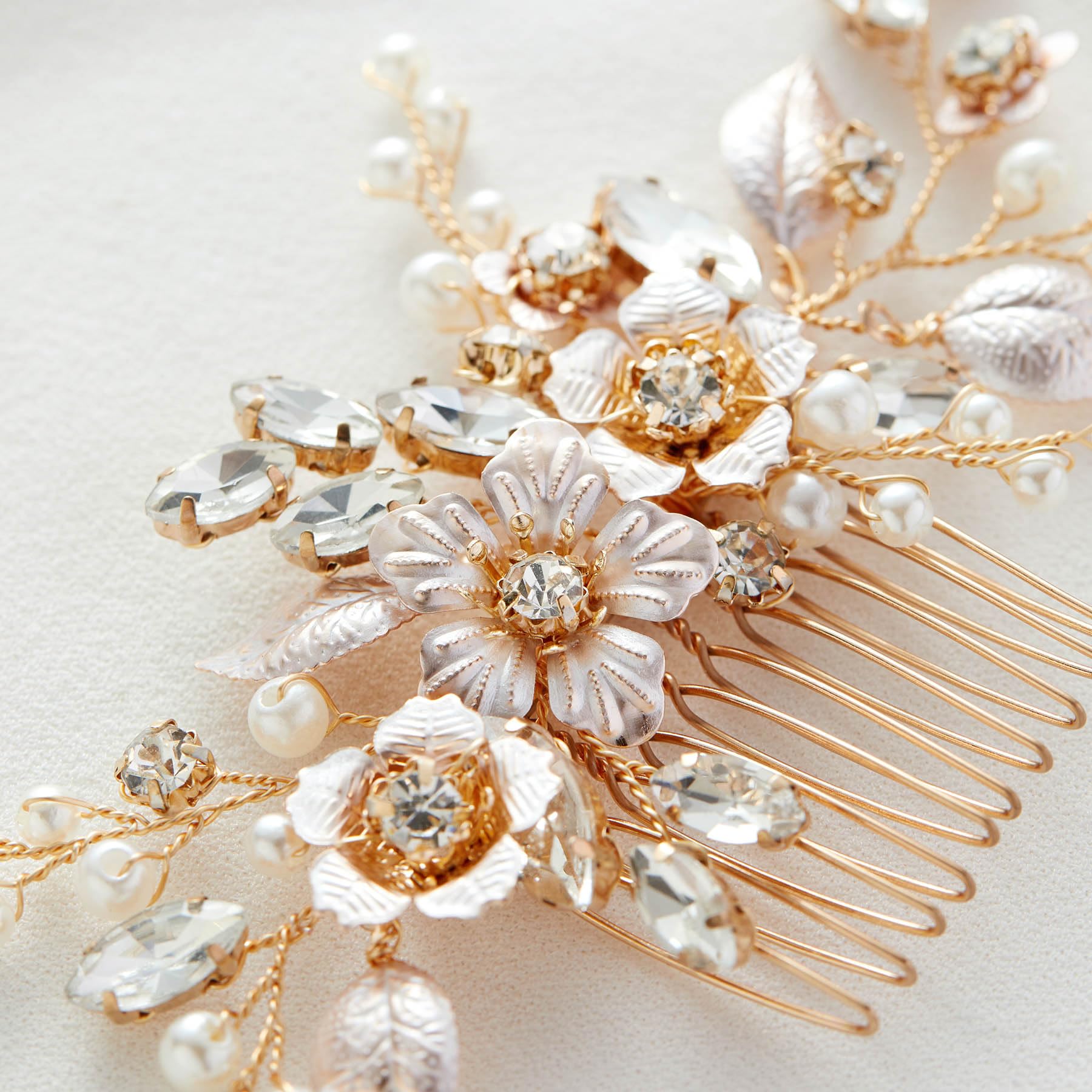 Amazon.com : SWEETV Hair Comb, Handmade Rose Gold Bridal 