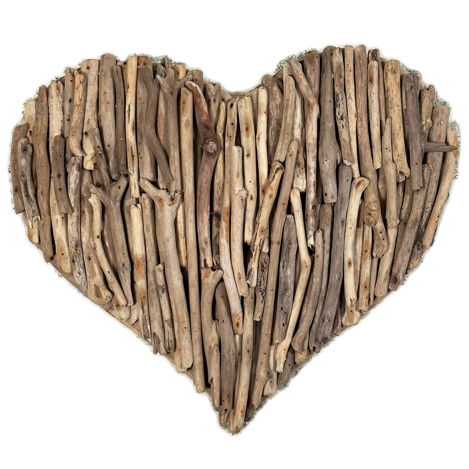 Darthome Natural Driftwood Love Heart Sculpture 50X50cm Hanging Rustic Home Decor Plaque