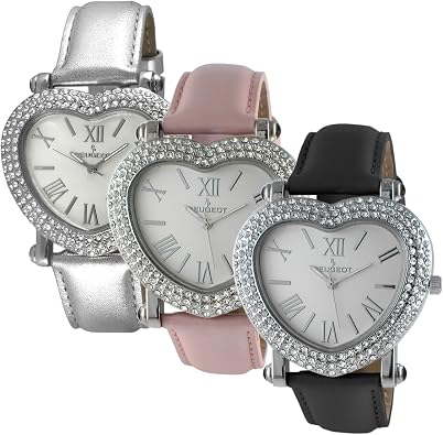 Peugeot Women's Heart Shaped Interchangeable Crystal Set Watch