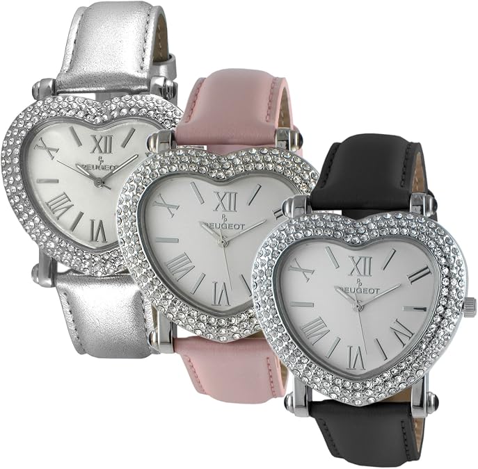 Peugeot Women's Heart Shaped Interchangeable Crystal Set Watch