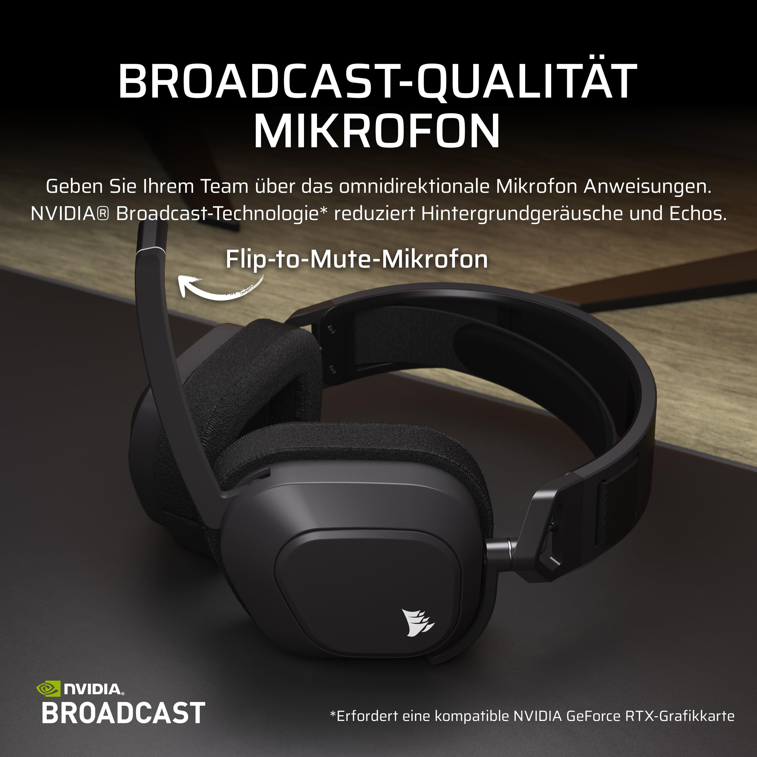 Corsair HS80 MAX Wireless Xbox Gaming Headset Bluetooth Stahlgrau Dolby Atmos Omnidirektionales Mikrofon iCUE Kompatibel Xbox PC Mac Mobile