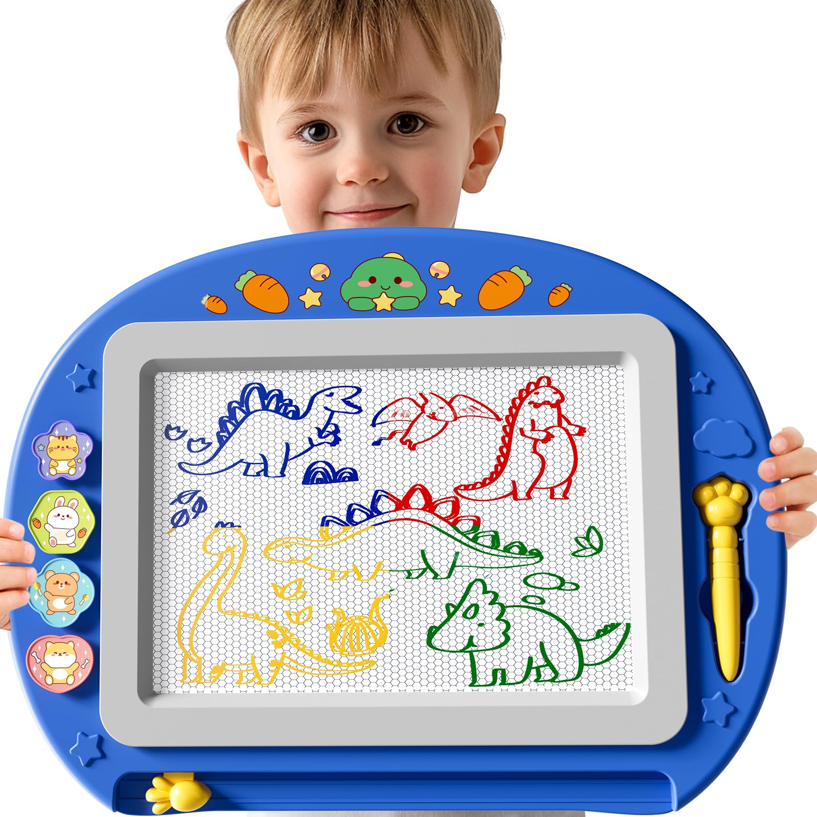 Large Magnetic Drawing Board 13 × 17 in Doodle Board Toddler Toys for Girls Boys 3 4 5 6 7 Year Old Kids, Preschool Educational Travel Toys Gifts Etch