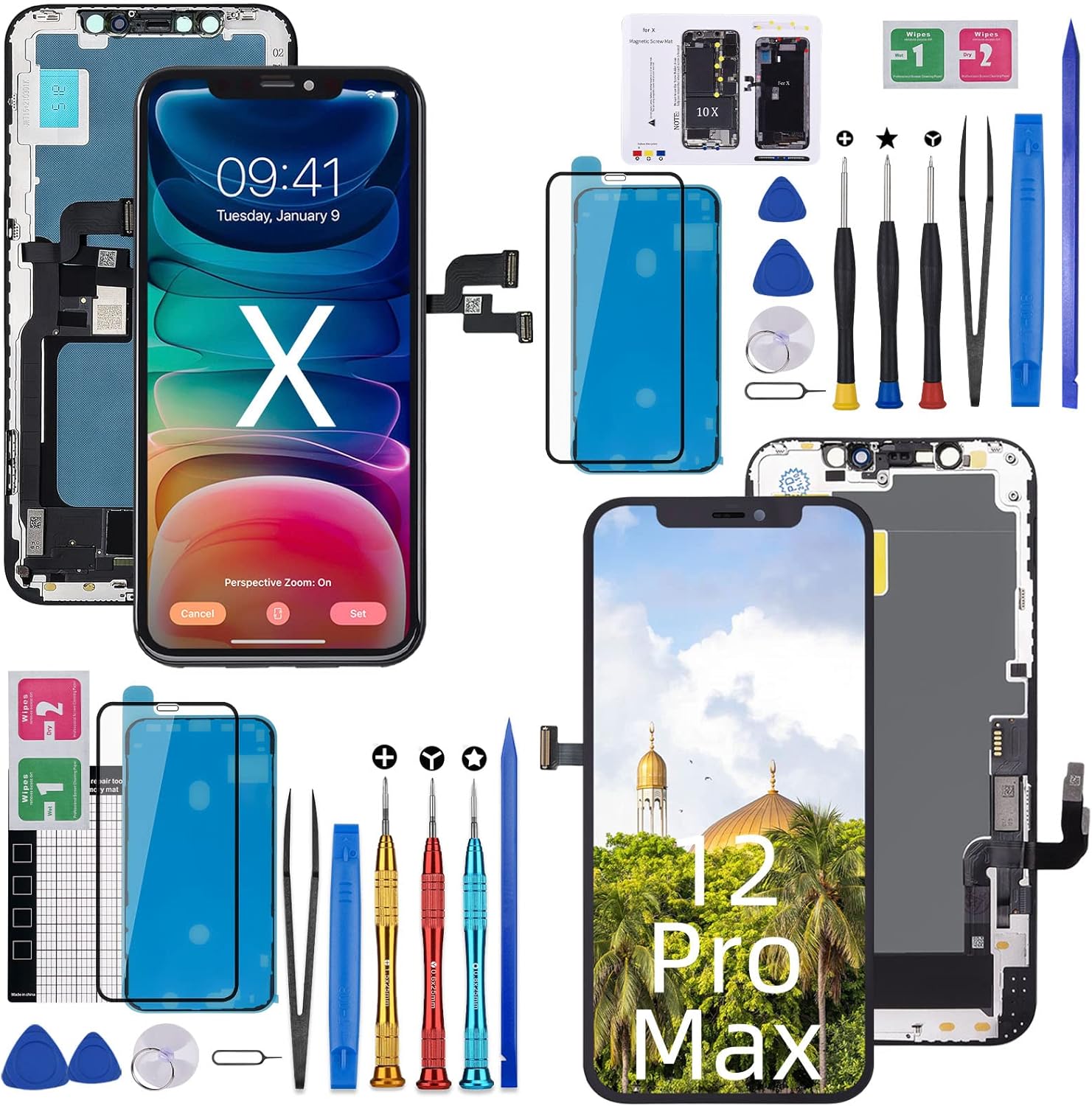 iPhone 12 Pro Max Screen Replacement and iPhone X Screen