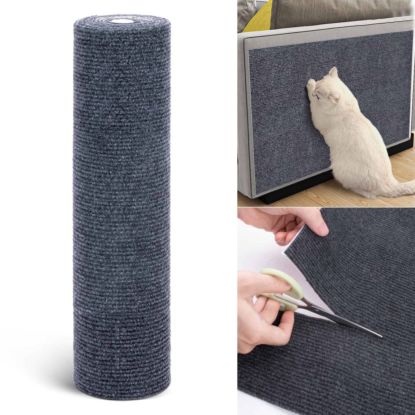 15.7*39.3IN Cat Scratch Furniture Protector Couch Cat Scratch Protector Flexible Anti-Scratch Cat Training Pads Self-Adhesive Cat Tape for Furniture Cut to Size You Need Protect Houses Sofas Furniture