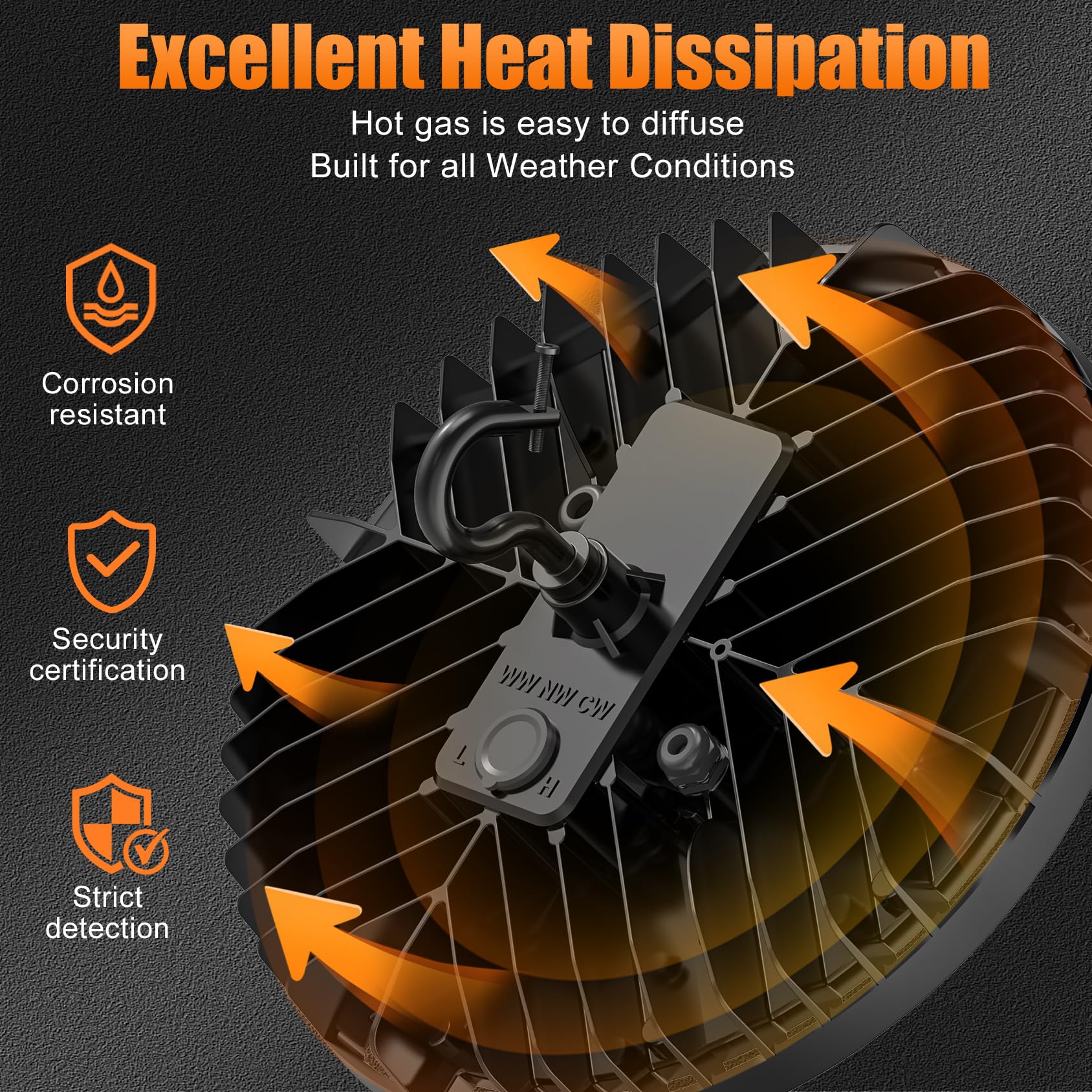 6 Pack LED High Bay Light 240W 200W 150W Adjustable UFO High Bay LED Lights 4500K 5000K 5700K — view 6