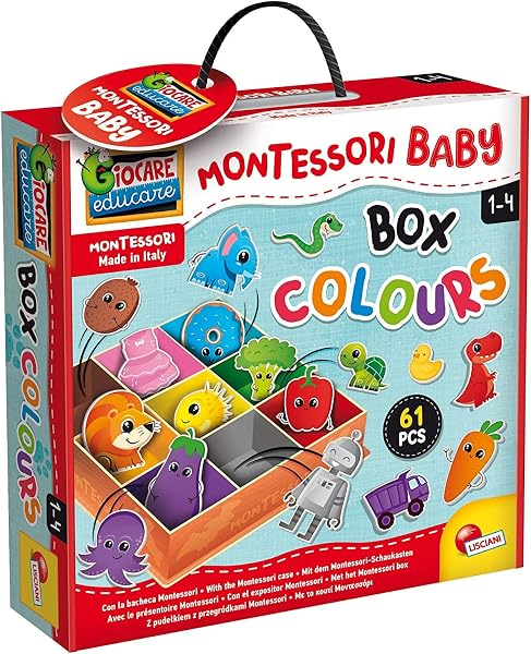 Lisciani - Montessori Baby - Boîte à Couleurs en 3D - 61 Pièces - Dès 1 An