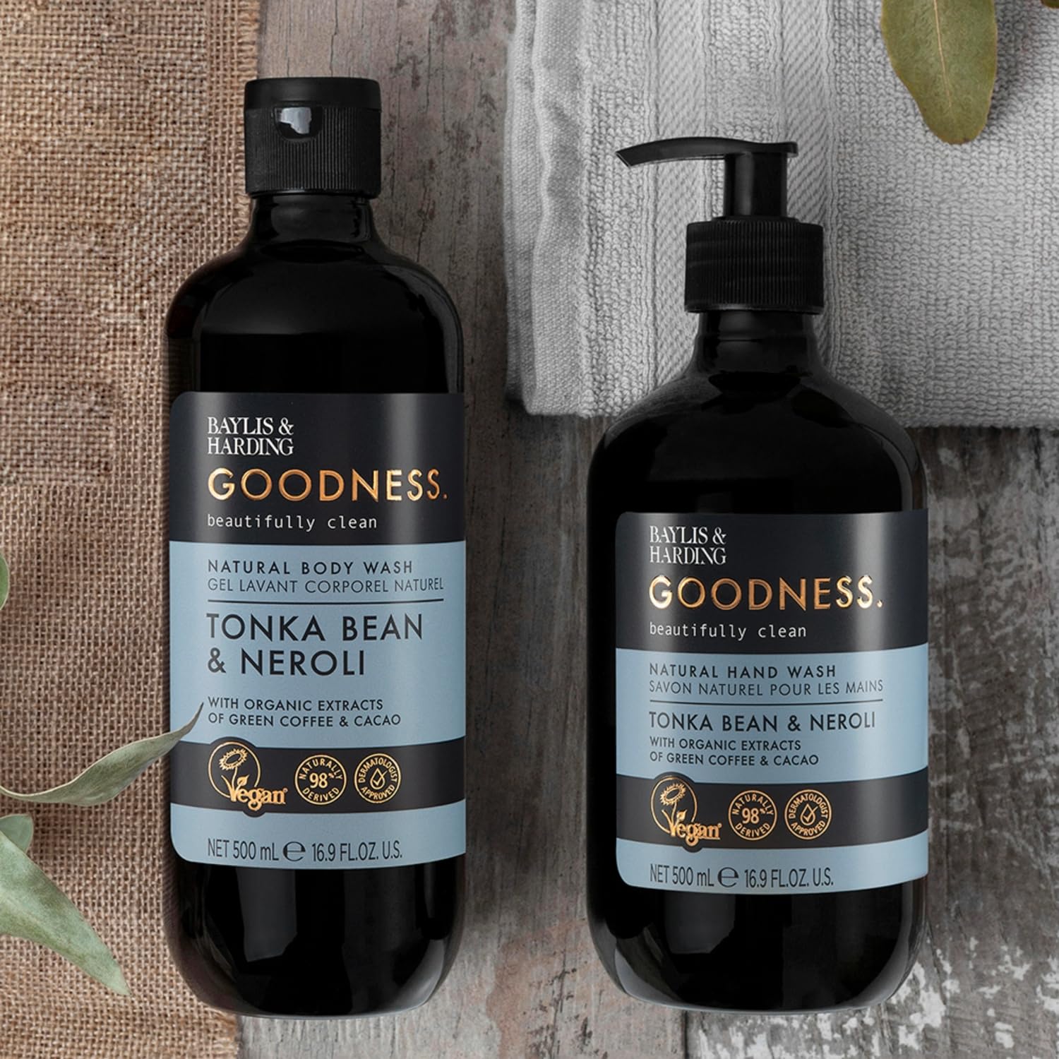 Baylis & Harding Liquid Body Wash Soap, Goodness, Tonka Bean & Neroli, 16.9oz/500ml (3-Pack)