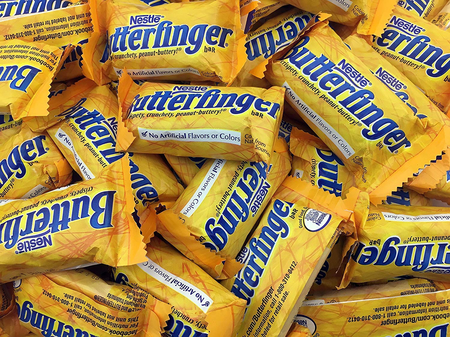 Butterfingers Candy, Nestle Butterfinger Snack Size Chocolate Bars, 2 LB Bulk Candy, 4 Pack