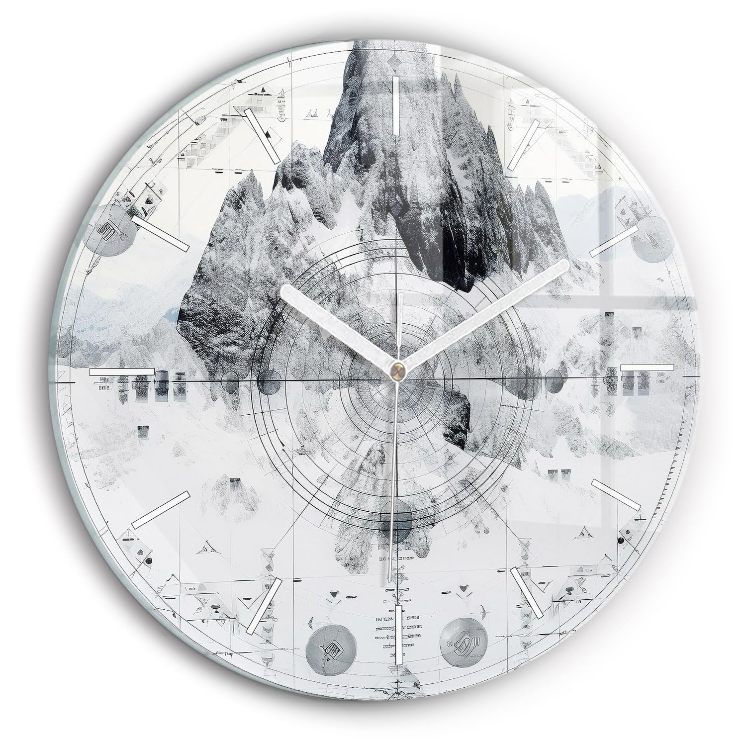 Horloge en Verre Silencieuse Wallfluent 30 cm Qualité Supérieure pour Salon et Bureau