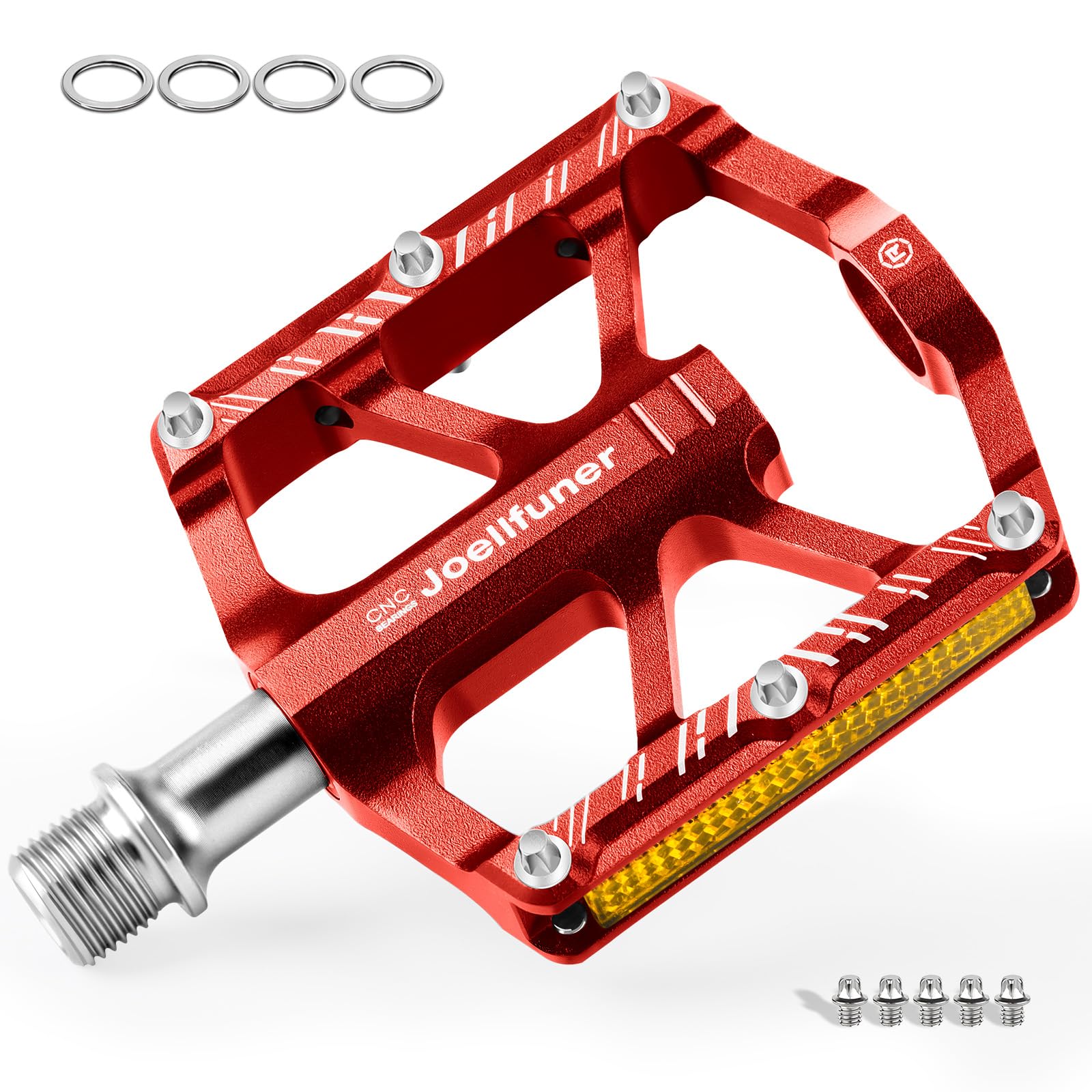 CNCLOL 2 Paia Pastiglie Freni V Brake, Pattini V-Brake 70mm, Blocco Freno V Impostati per Bici da Strada, Mountain Bike - Rosso