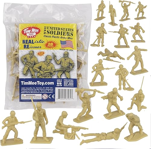 Tim Mee Toy Hombres de plástico del ejército - 28 piezas de figuras de soldado de la Segunda Guerra Mundial - Hecho en Estados Unidos