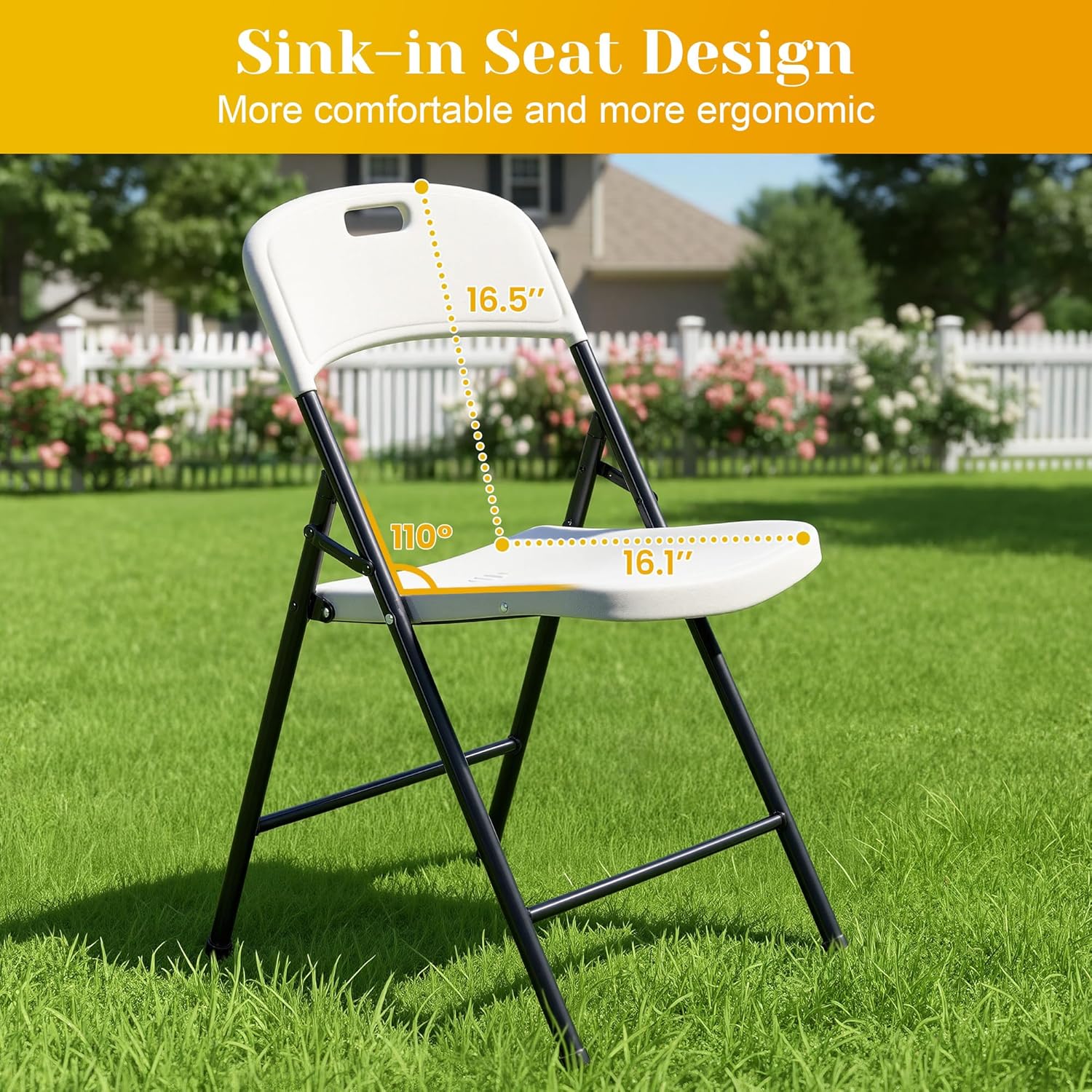 70.5" Foldable Outdoor Dining Set with 6 Fully assembled Dining Chairs for Easy Storage, Portable Patio Table and Chairs Set for Camping Picnic, Heavy Duty Patio Table Set for Garden Yard.