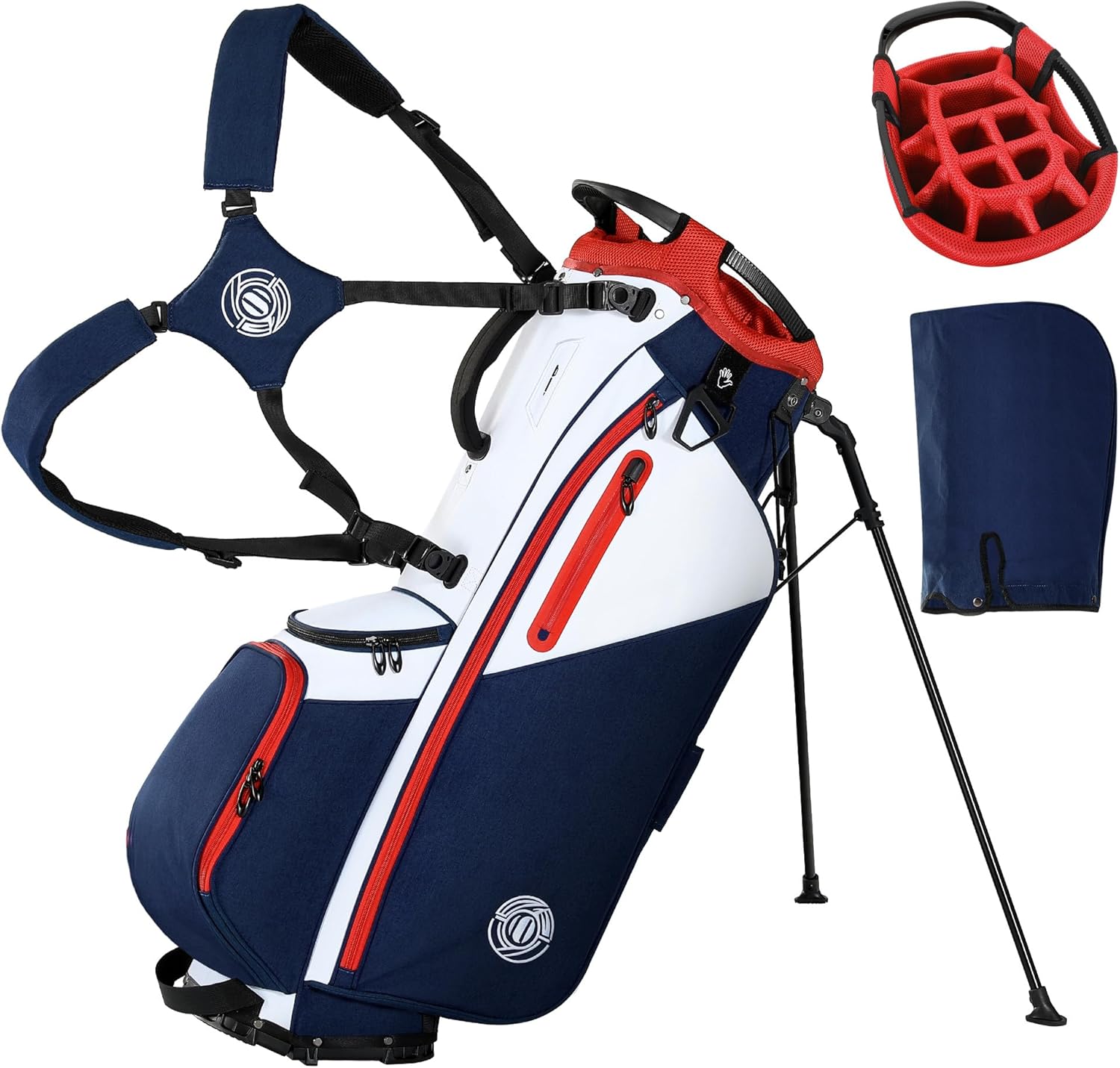 Shopsource 14 Way Golf Stand Bag, Lightweight Golf Bag with Stand for Men Women, Standing Golf Club Bags with Padded Ergonomic Double Strap, Full Length Dividers, Multiple Pockets, Rain Hood