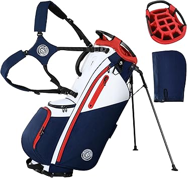 Shopsource 14 Way Golf Stand Bag, Lightweight Golf Bag with Stand for Men Women, Standing Golf Club Bags with Padded Ergonomic Double Strap, Full Length Dividers, Multiple Pockets, Rain Hood