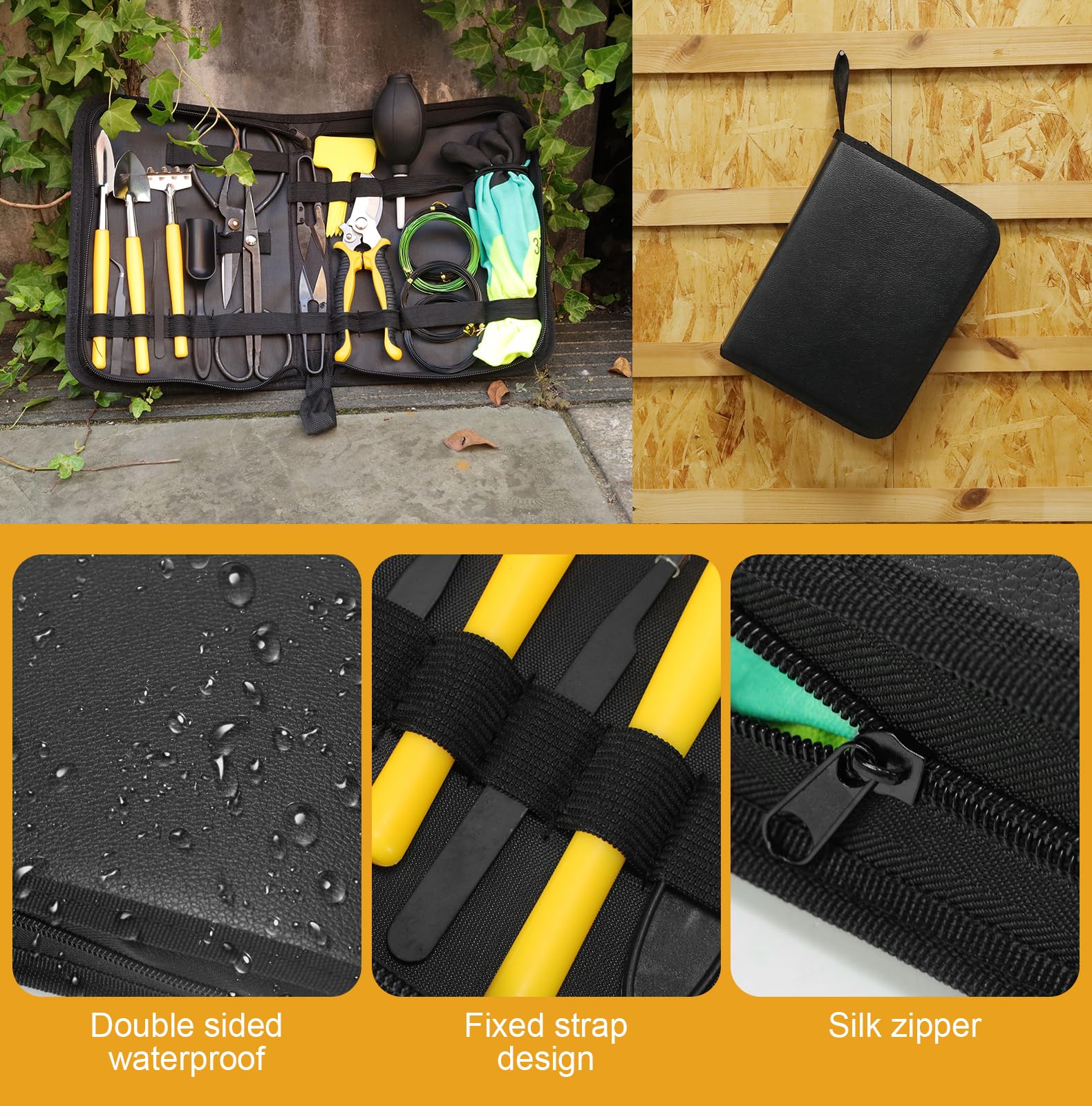 Kit Bonsai 25 Pièces Outils Bonsai, Kit De Jardinage, avec Fil De Ligature pour Les Bonsaïs, Ciseaux pour Bonsaï, Mini Râteau Et Pelle, Sécateurs De Jardin, Gants De Jardin