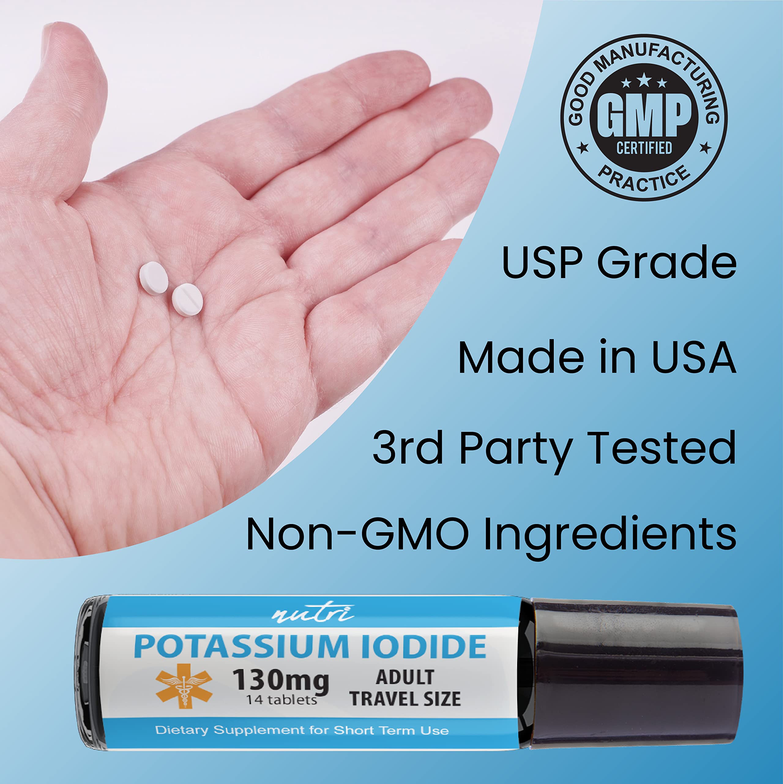 Buy (2 Pack) Nutri Potassium Iodide Tablets 130 mg Travel Size 14