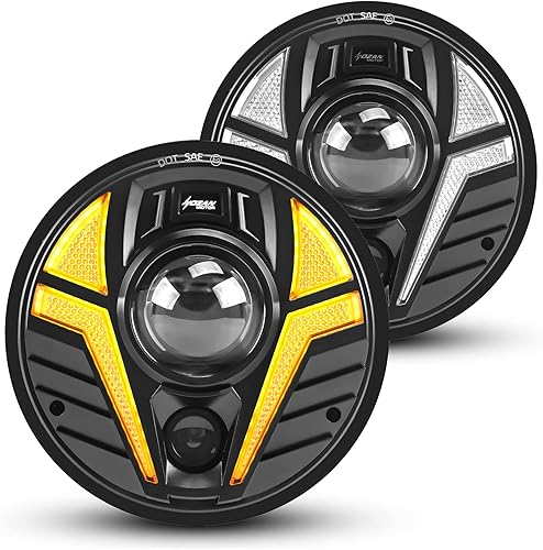 Nueva actualización de 7 pulgadas láser LED faro redondo compatible con Jeep Wrangler JK JKU TJ LJ etc luz de luz de señal de giro DRL luz H6024 DOT